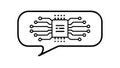 Outlined Speech Bubble with Circuit Board Pattern, Tech Talk, vector design Generative AI Royalty Free Stock Photo