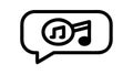 Outlined Speech Bubble with Music Note Icon, Audio Message, vector design Generative AI Royalty Free Stock Photo