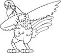 Outlined Turkey Bird Cartoon Character Dabbing