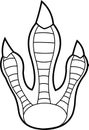 Outlined Tyrannosaurus Rex Dinosaur Paw With Claws Foot Print Logo Design