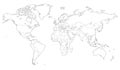 Outlined vector map of the world