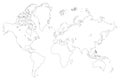 Outlined world map