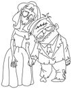 Outlined zombie wedding