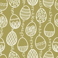 Outlines doodle Easter pattern.