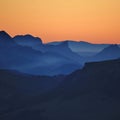 Outlines of Mount Wiriehore and other mountains in the Bernese O Royalty Free Stock Photo