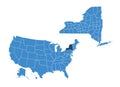 Outlne map of Ny-York state