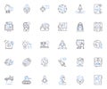 Outlook future line icons collection. Automation, Integration, Collaboration, Personalization, Machine learning