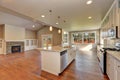 Outlook at the luxury modern kitchen in a brand new house.