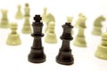 Outnumbered chess pieces Royalty Free Stock Photo