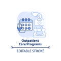Outpatient care programs light blue concept icon