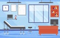 Outpatient department . Hospital scene . Flat design . Vector