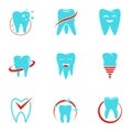 Outpatient hospital icons set, flat style