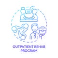 Outpatient rehab program blue gradient concept icon