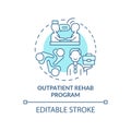 Outpatient rehab program turquoise concept icon