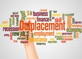 Outplacement word cloud and hand with marker concept Royalty Free Stock Photo