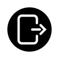 Output icon. Asset data. Upload or exit, icon. Glyph symbol in your web site design, logo, app, UI, webinar, video chat, ect