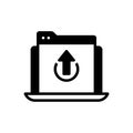 Black solid icon for Output, produce and browser Royalty Free Stock Photo