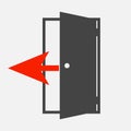 Output vector icon. Icon indicating the direction of exit.