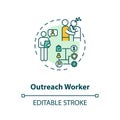 Outreach worker concept icon