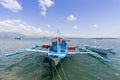 Outrigger boat moored at wharf Royalty Free Stock Photo