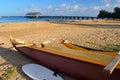 An outrigger canoe on the sands Royalty Free Stock Photo