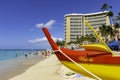 Outrigger Canoe on Waikiki Beach Honolulu Hawaii USA