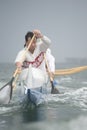 Outrigger Canoeing Team In Race