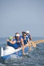 Outrigger Canoeing Team In Race Royalty Free Stock Photo