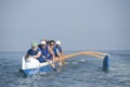 Outrigger Canoeing Team In Race Royalty Free Stock Photo