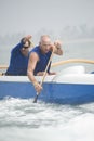 Outrigger Canoeing Team In Race