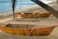 Outrigger canoes on the Beach Royalty Free Stock Photo