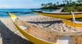 Outrigger Canoes on Kukio Beach Royalty Free Stock Photo