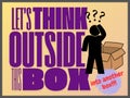 Silly Affirmation lets think outside this box poster purple Royalty Free Stock Photo