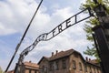 Outside Auschwitz concentration camp in the free zone Royalty Free Stock Photo