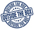 outside the box blue stamp Royalty Free Stock Photo