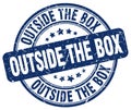 outside the box blue stamp Royalty Free Stock Photo