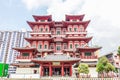 Outside Buddha Tooth Relic Temple and Museum,It is Chinese style architecture and flare on roof of temple that popular Royalty Free Stock Photo