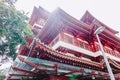 Outside Buddha Tooth Relic Temple and Museum,It is Chinese style architecture and flare on roof of temple that popular Royalty Free Stock Photo