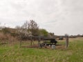 outside chicken hen coup fence gate farm field nature