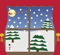 Outside Christmas window Royalty Free Stock Photo