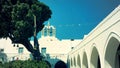 Outside Church of 100 Doors, Parikia, Paros Island, Greece Royalty Free Stock Photo