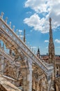 Outside decoration statues of Milan Cathedral Duomo di Milano, Italy Royalty Free Stock Photo