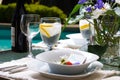 Outside dinner table setting Royalty Free Stock Photo