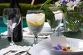 Outside dinner table setting Royalty Free Stock Photo