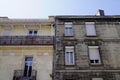 Before and After Outside facades building with difference of wash clean house facade versus dirty one