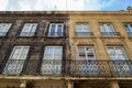 Outside facades renovation of old building before and after difference between wash clean and dirty house