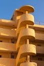 Outside helical stairs condo architecture in Spain