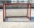 Outside hockey rink goal Royalty Free Stock Photo