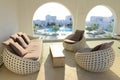 Outside lounge area of a luxurious resort Royalty Free Stock Photo