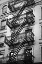 Outside metal fire escape stairs, New York Royalty Free Stock Photo